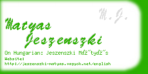 matyas jeszenszki business card